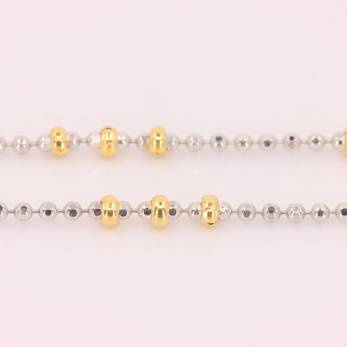 Vintage 18ct Yellow & White Gold Unoerre 16.5 Inch Bead Chain Necklace Boxed Gift