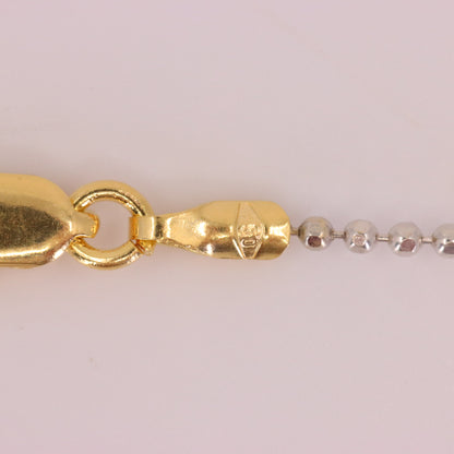 Vintage 18ct Yellow & White Gold Unoerre 16.5 Inch Bead Chain Necklace Boxed Gift