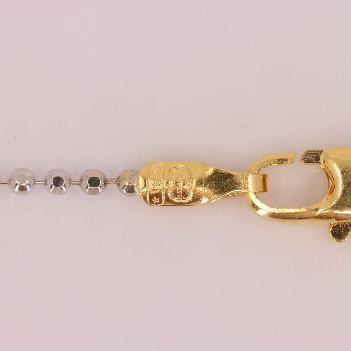 Vintage 18ct Yellow & White Gold Unoerre 16.5 Inch Bead Chain Necklace Boxed Gift