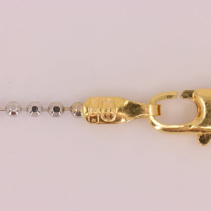 Vintage 18ct Yellow & White Gold Unoerre 16.5 Inch Bead Chain Necklace Boxed Gift