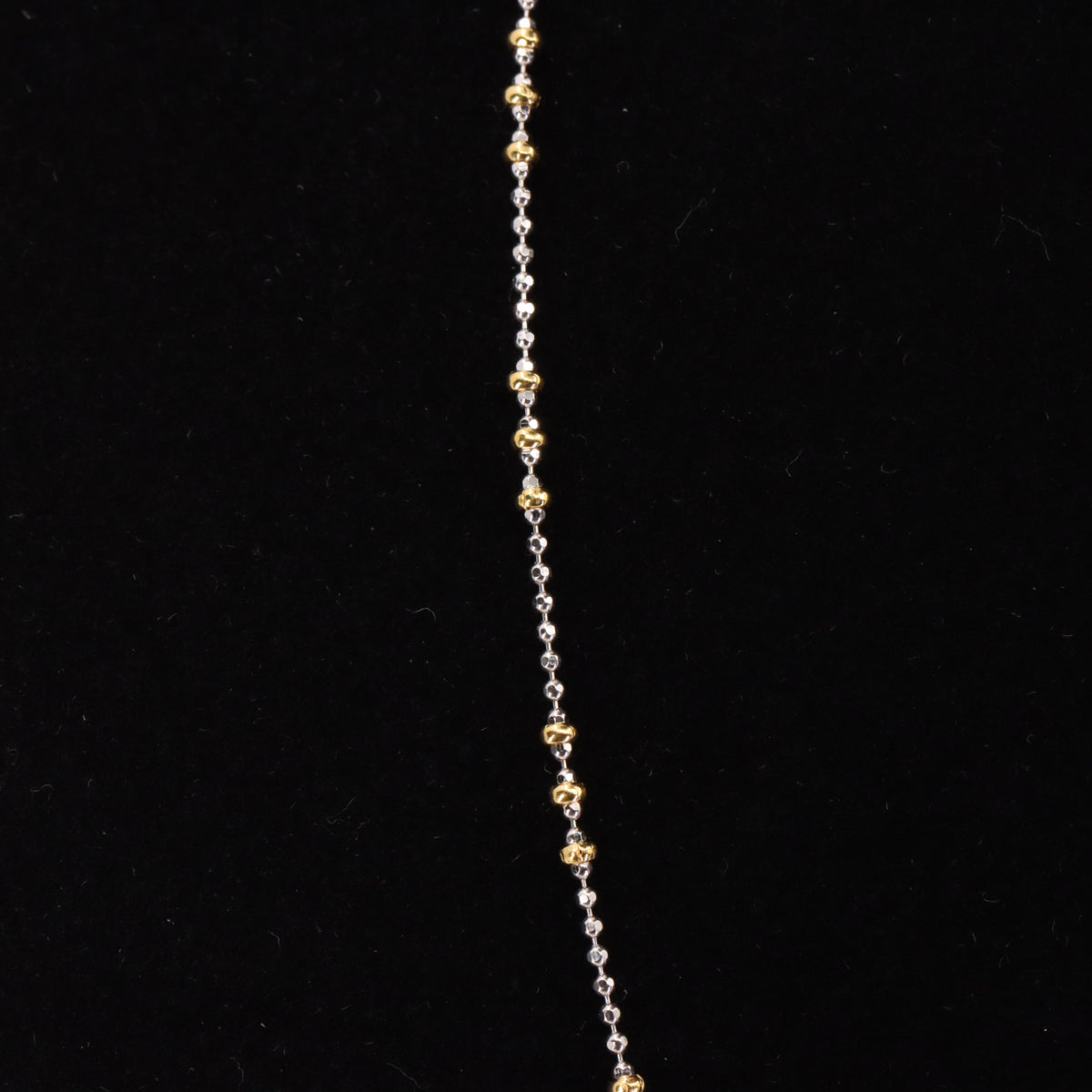Vintage 18ct Yellow & White Gold Unoerre 16.5 Inch Bead Chain Necklace Boxed Gift
