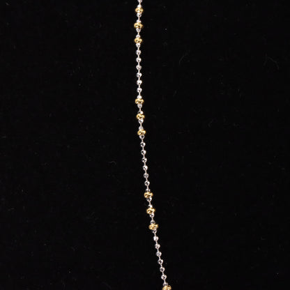 Vintage 18ct Yellow & White Gold Unoerre 16.5 Inch Bead Chain Necklace Boxed Gift