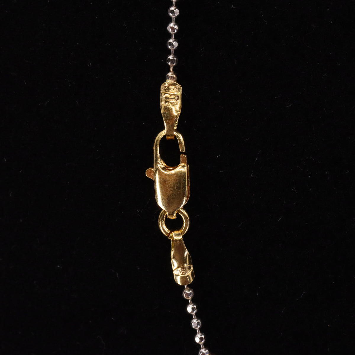 Vintage 18ct Yellow & White Gold Unoerre 16.5 Inch Bead Chain Necklace Boxed Gift
