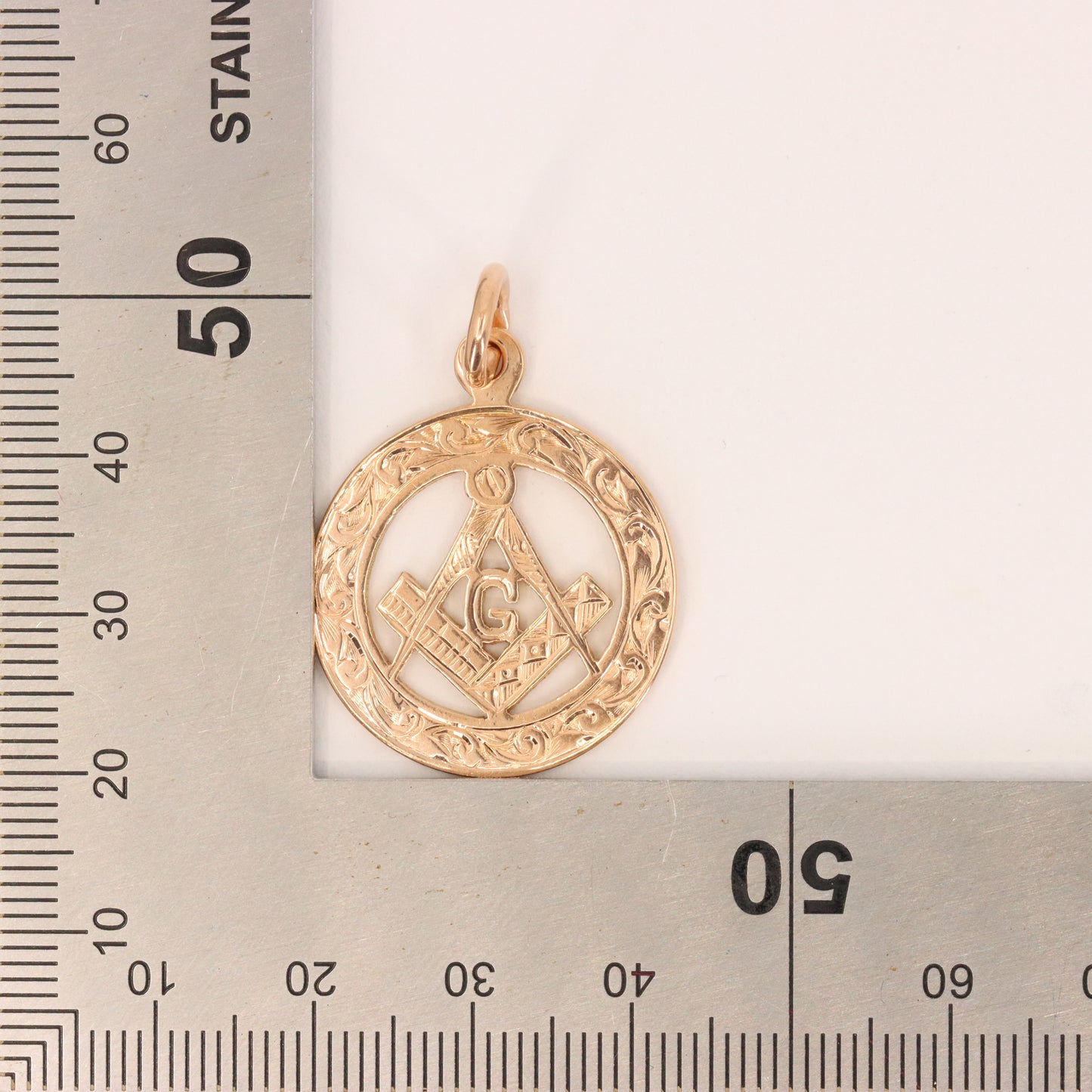 Antique 9ct Hallmarked Gold Masonic G Pendant Fob Loyalty Charm Freemason Gift