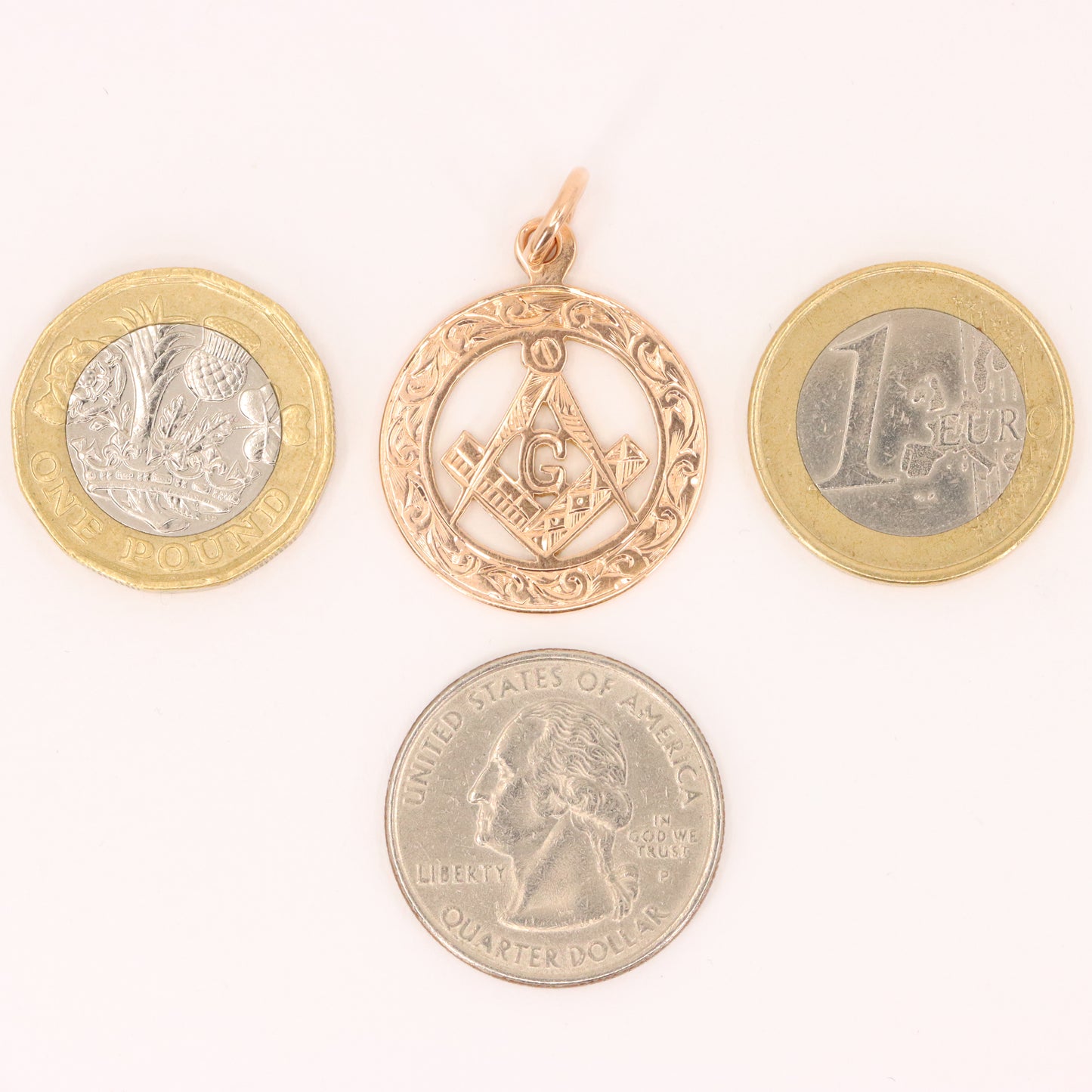 Antique 9ct Hallmarked Gold Masonic G Pendant Fob Loyalty Charm Freemason Gift