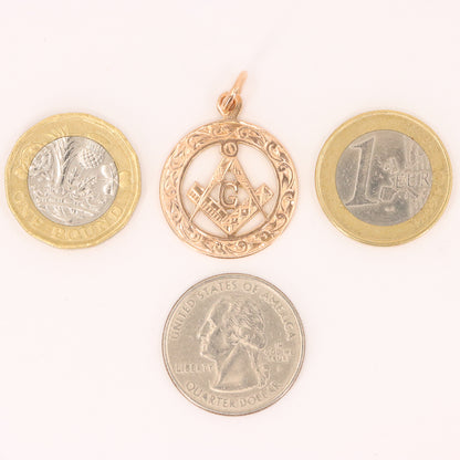 Antique 9ct Hallmarked Gold Masonic G Pendant Fob Loyalty Charm Freemason Gift
