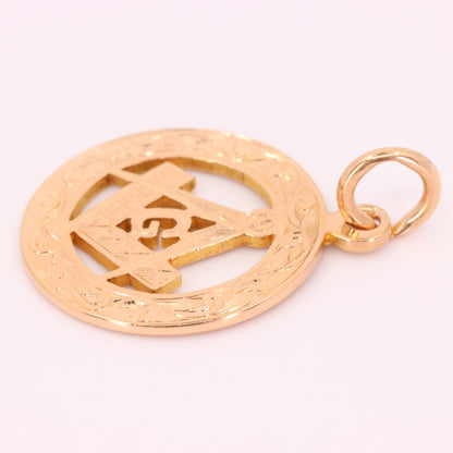 Antique 9ct Hallmarked Gold Masonic G Pendant Fob Loyalty Charm Freemason Gift