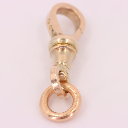 Antique 9ct Hallmarked Yellow Gold Swivel Dog Clip Clasp Jewellery Making Finding