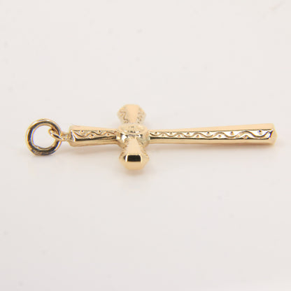 Vintage 9ct Hallmarked Gold Cross Pendant – Solid Religious Charm