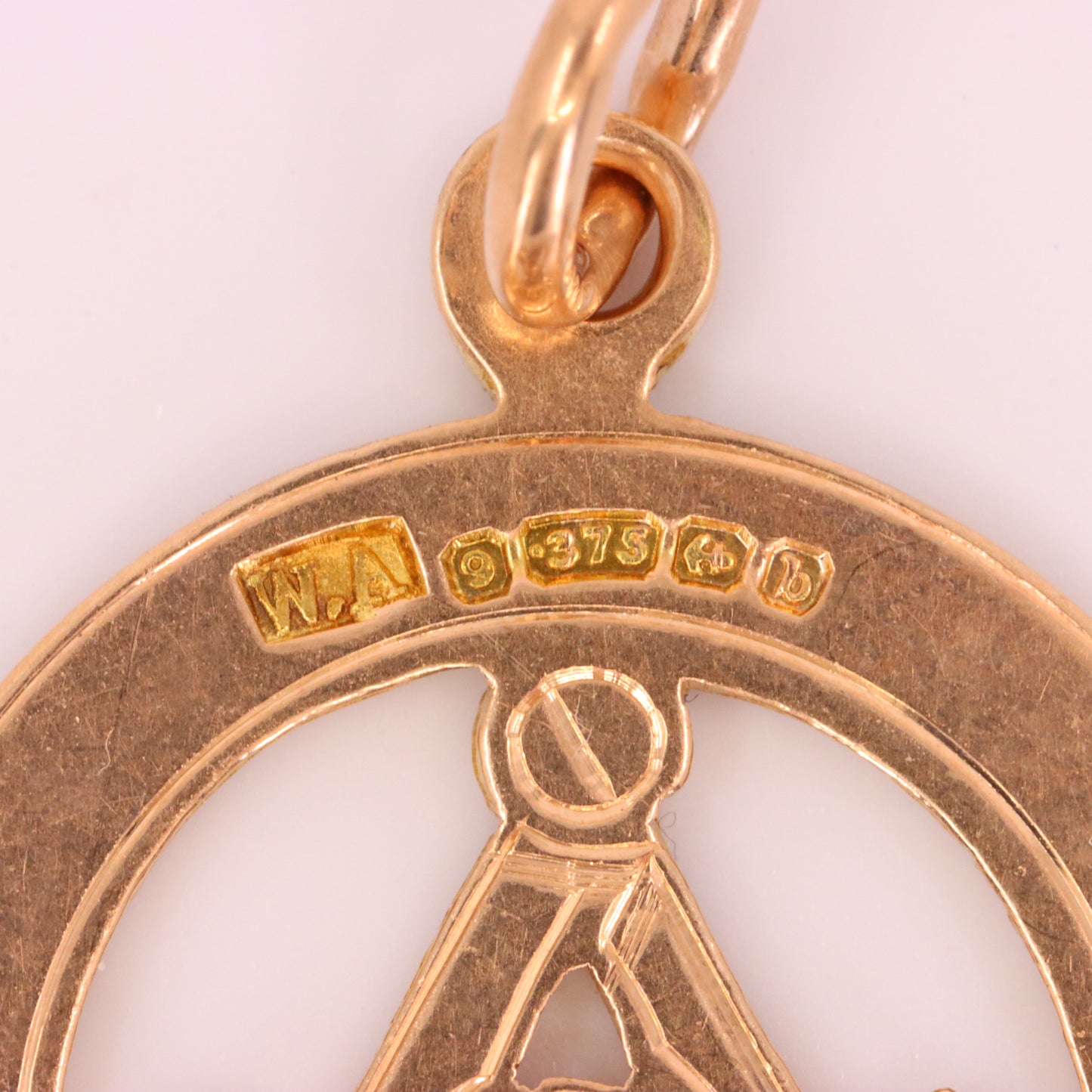 Antique 9ct Hallmarked Gold Masonic G Pendant Fob Loyalty Charm Freemason Gift