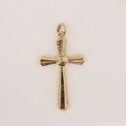 Vintage 9ct Hallmarked Gold Cross Pendant – Solid Religious Charm