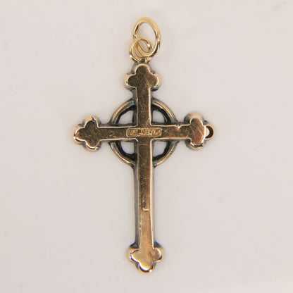 Antique 9ct Hallmarked Gold Cross – P.Bros Solid Gold Pendant Charm
