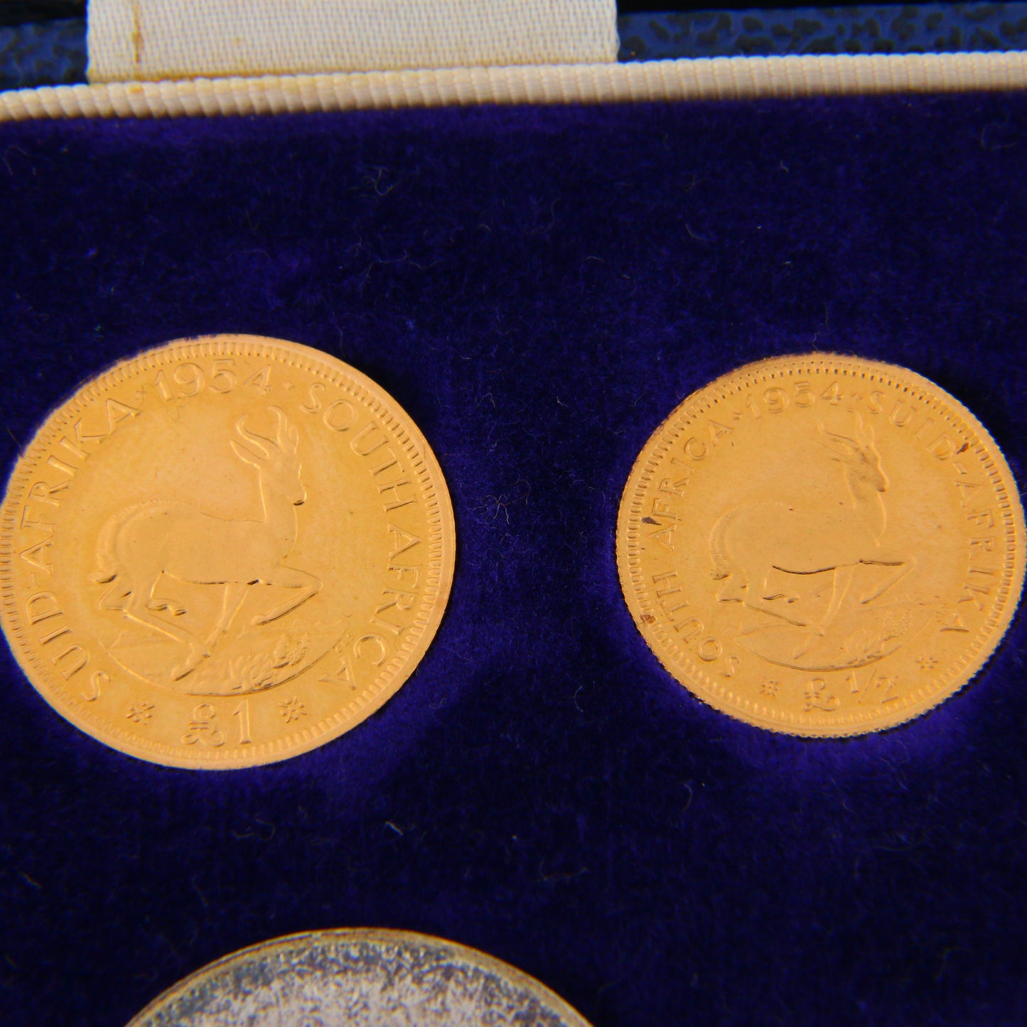 Rare 11 Coins South African 1954 Elizabeth II Proof Set with Gold 1/875 Minted