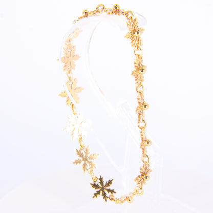 Vintage Snowflake Bracelet 9 Carat Gold Chain Bracelet