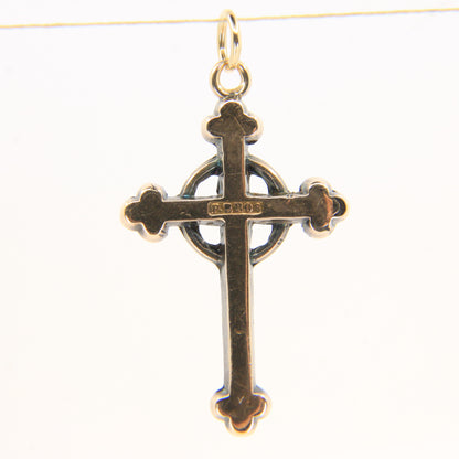 Antique 9ct Hallmarked Gold Cross – P.Bros Solid Gold Pendant Charm