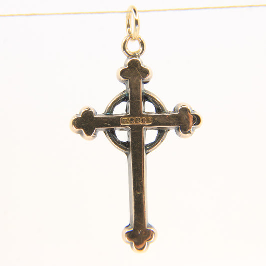 Antique 9ct Hallmarked Gold Cross – P.Bros Solid Gold Pendant Charm