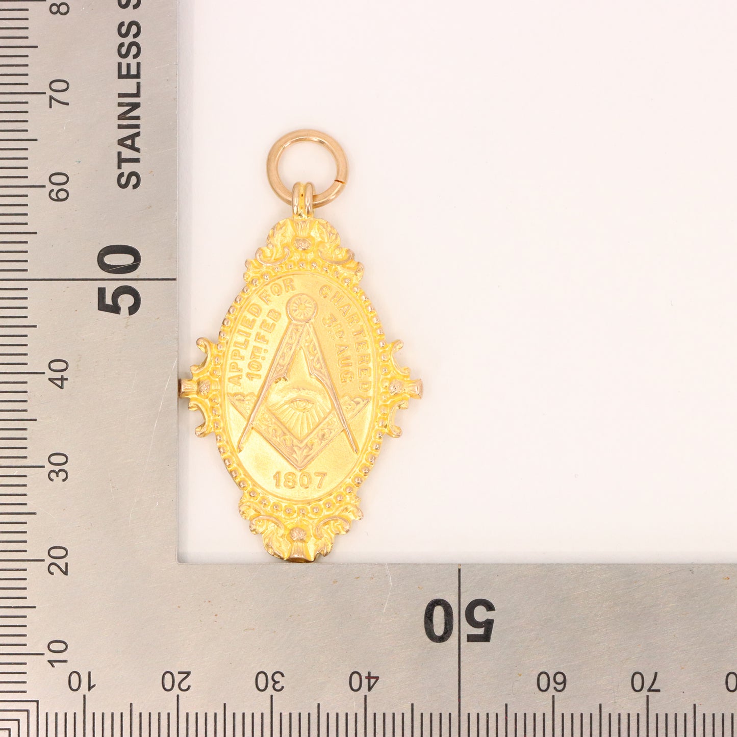 Antique 9ct Hallmarked Gold Glasgow Masonic Lodge Pendant Fob Charm 1907 Gift