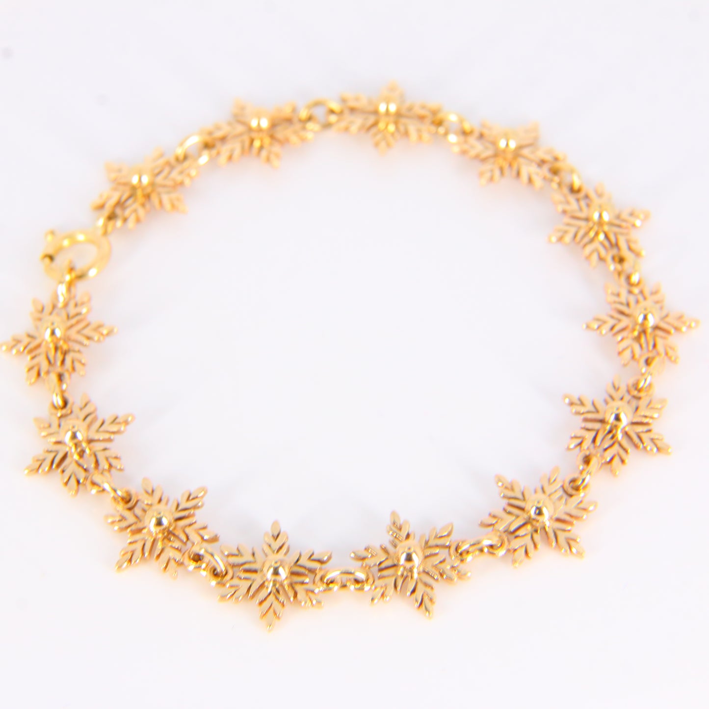 Vintage Snowflake Bracelet 9 Carat Gold Chain Bracelet