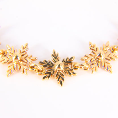 Vintage Snowflake Bracelet 9 Carat Gold Chain Bracelet