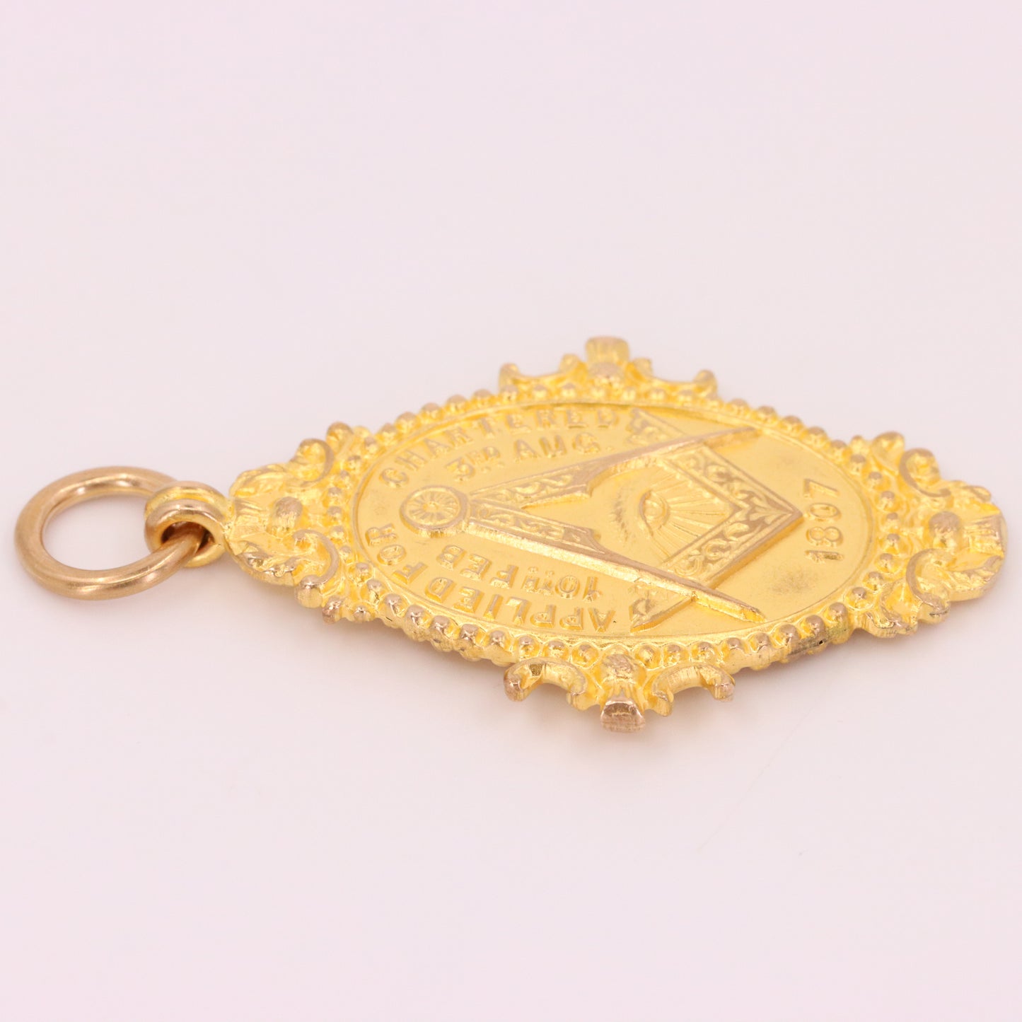Antique 9ct Hallmarked Gold Glasgow Masonic Lodge Pendant Fob Charm 1907 Gift