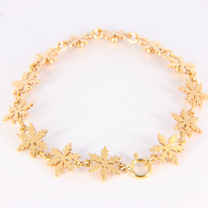 Vintage Snowflake Bracelet 9 Carat Gold Chain Bracelet