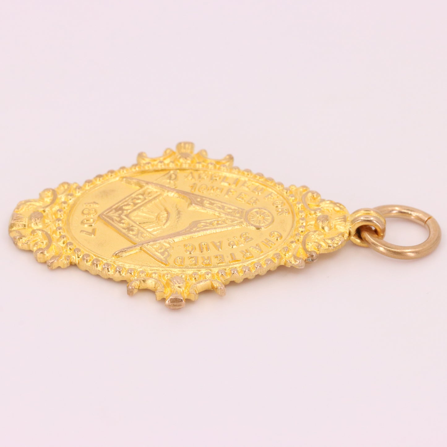 Antique 9ct Hallmarked Gold Glasgow Masonic Lodge Pendant Fob Charm 1907 Gift