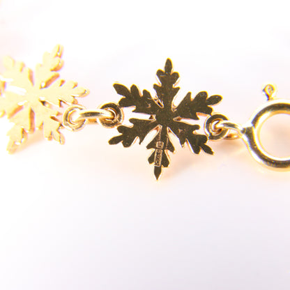 Vintage Snowflake Bracelet 9 Carat Gold Chain Bracelet