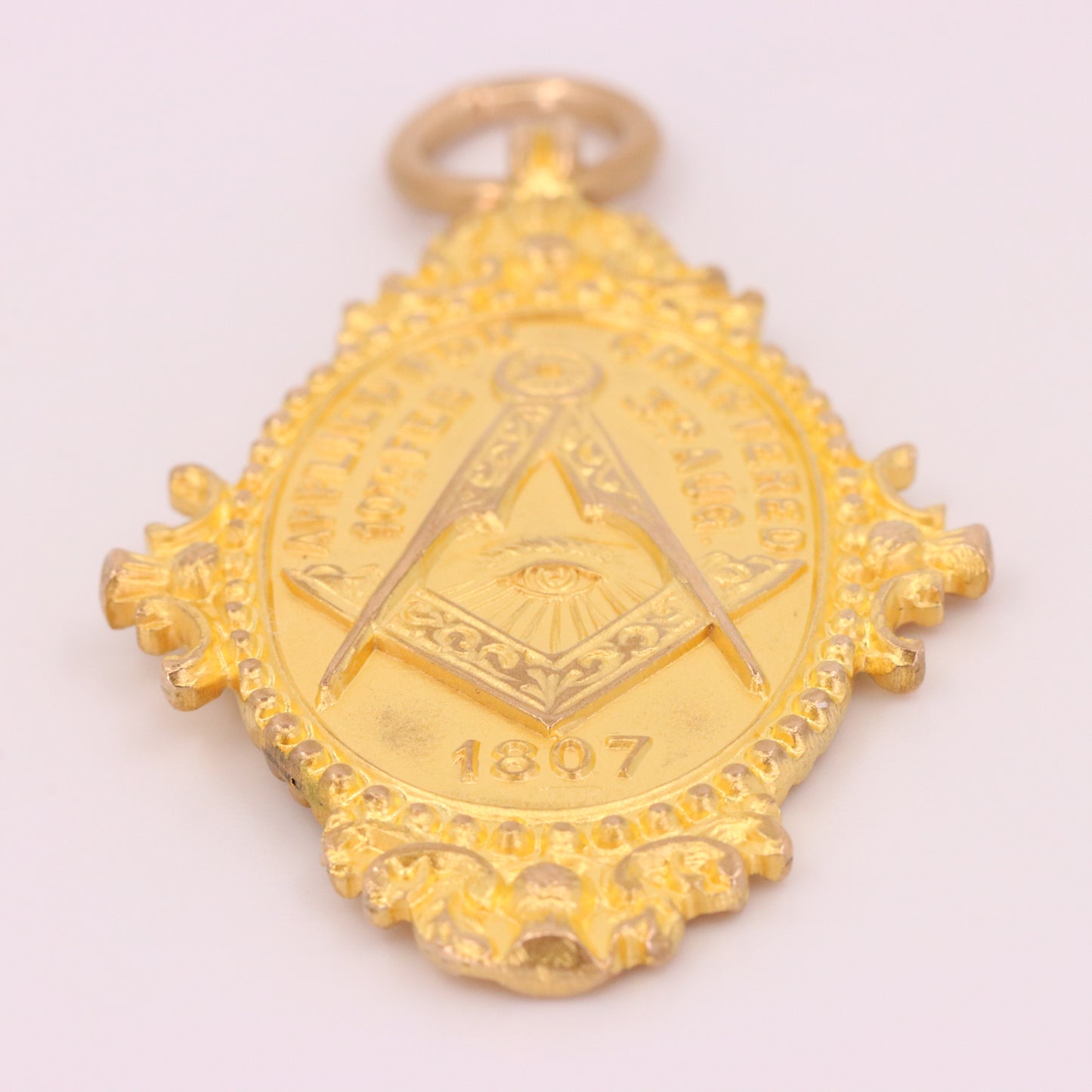 Antique 9ct Hallmarked Gold Glasgow Masonic Lodge Pendant Fob Charm 1907 Gift