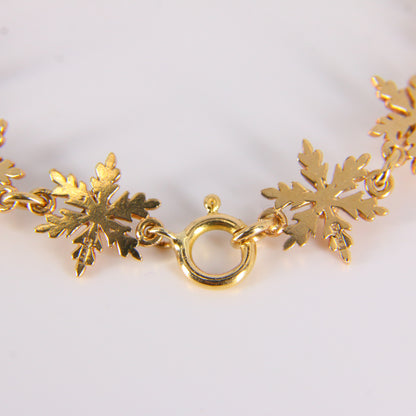 Vintage Snowflake Bracelet 9 Carat Gold Chain Bracelet