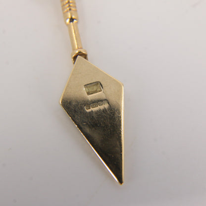 Vintage 9ct Gold Hallmarked Masonic Trowel Pendant Blue Enamel Freemason Charm