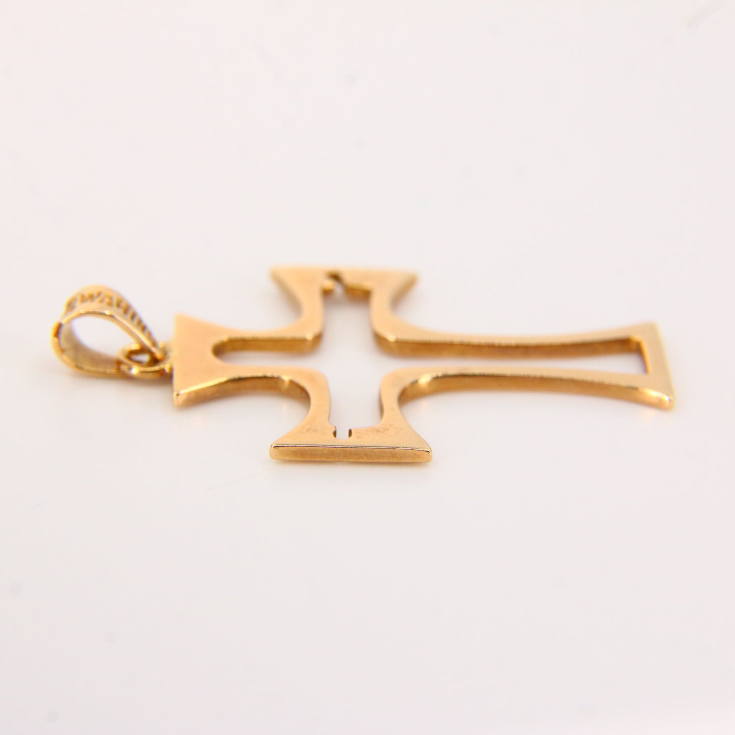 Vintage 14K Gold Cross Pendant Yellow Gold 14 Carat Cross Charm Gift