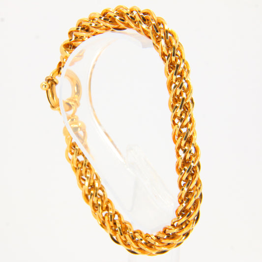 Vintage Italian Quad Twist Strand Rope 9 Carat Yellow Gold Bracelet