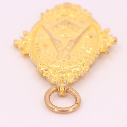 Antique 9ct Hallmarked Gold Glasgow Masonic Lodge Pendant Fob Charm 1907 Gift