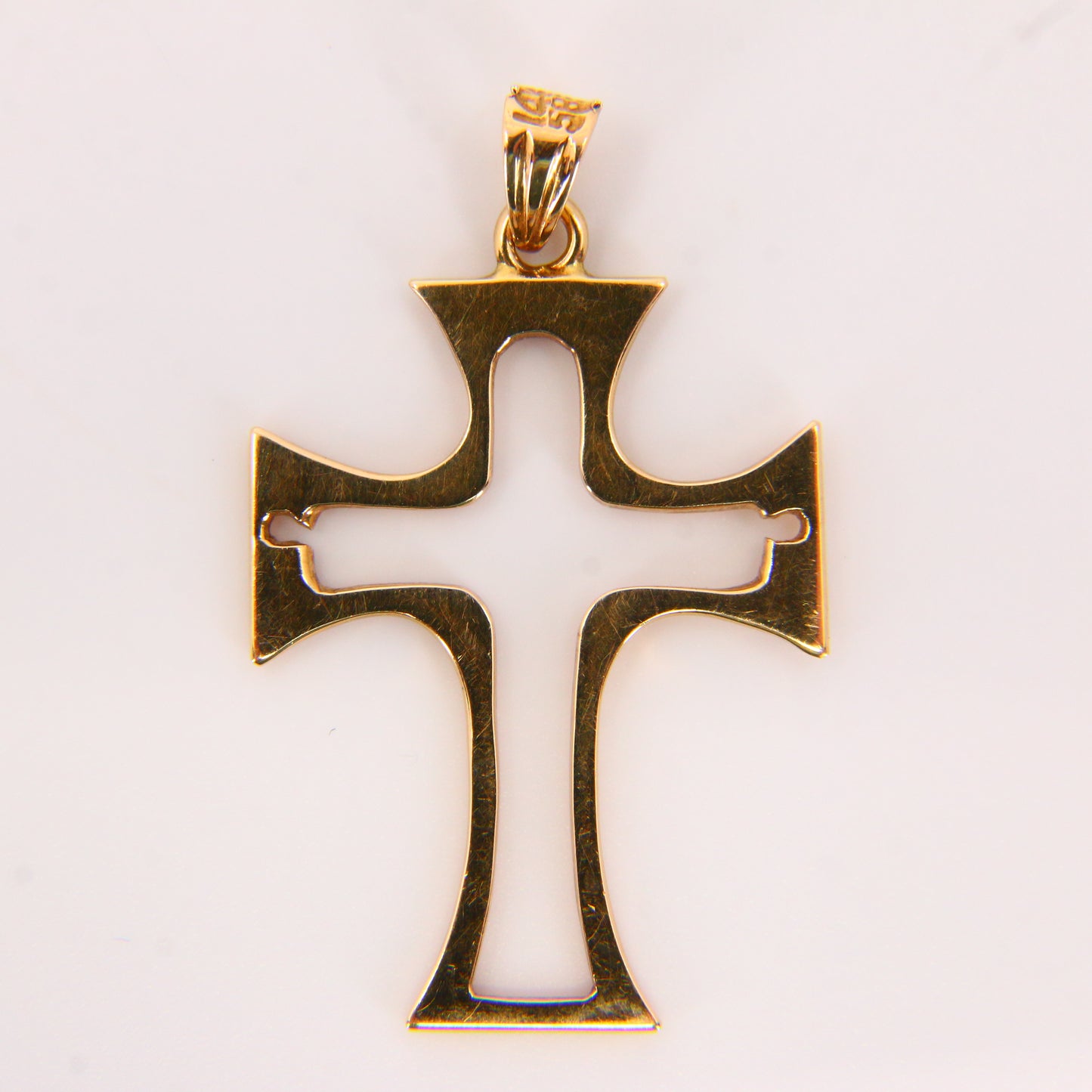 Vintage 14K Gold Cross Pendant Yellow Gold 14 Carat Cross Charm Gift