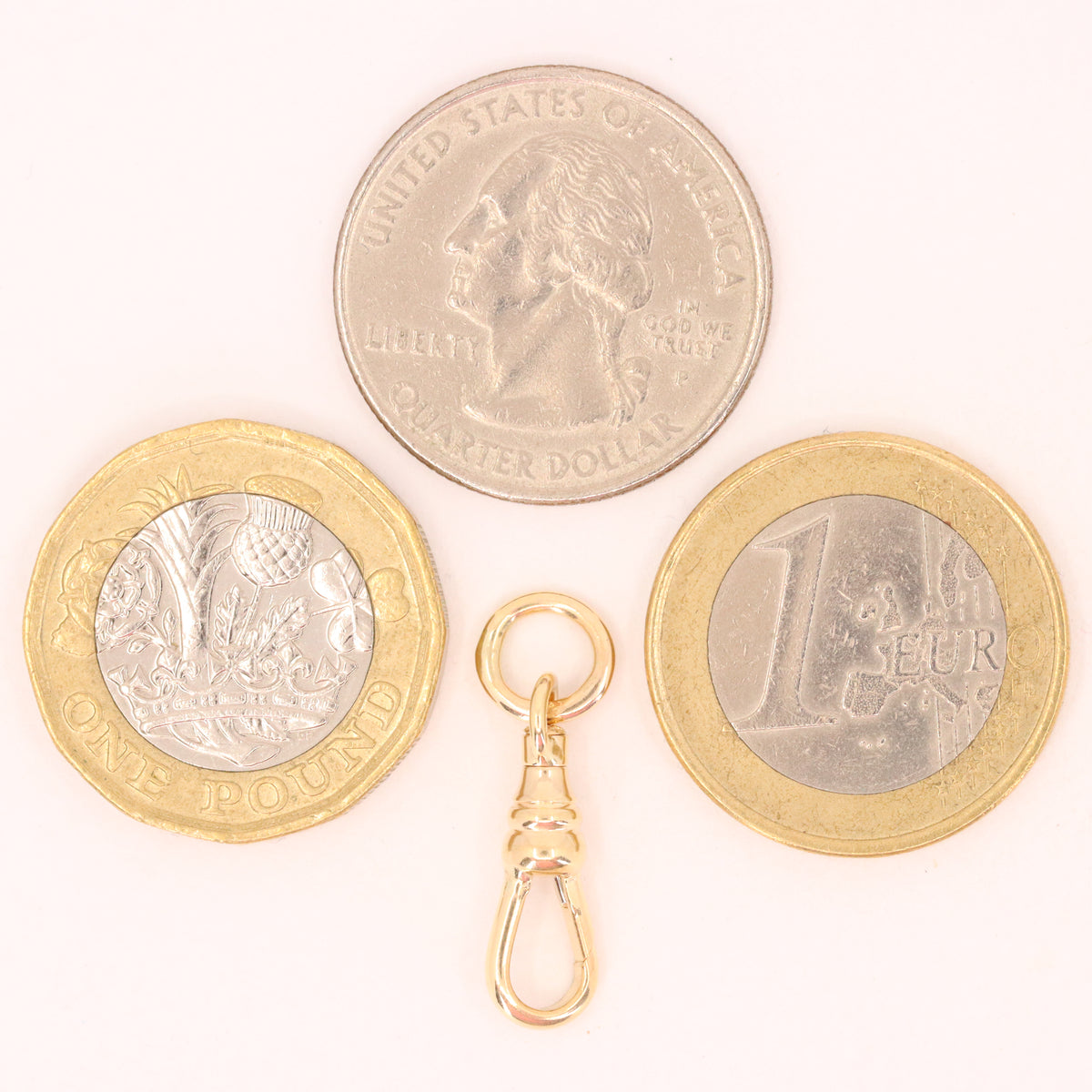 Antique 9ct Hallmarked Yellow Gold Swivel Dog Clip Clasp Jewellery Charm Holder