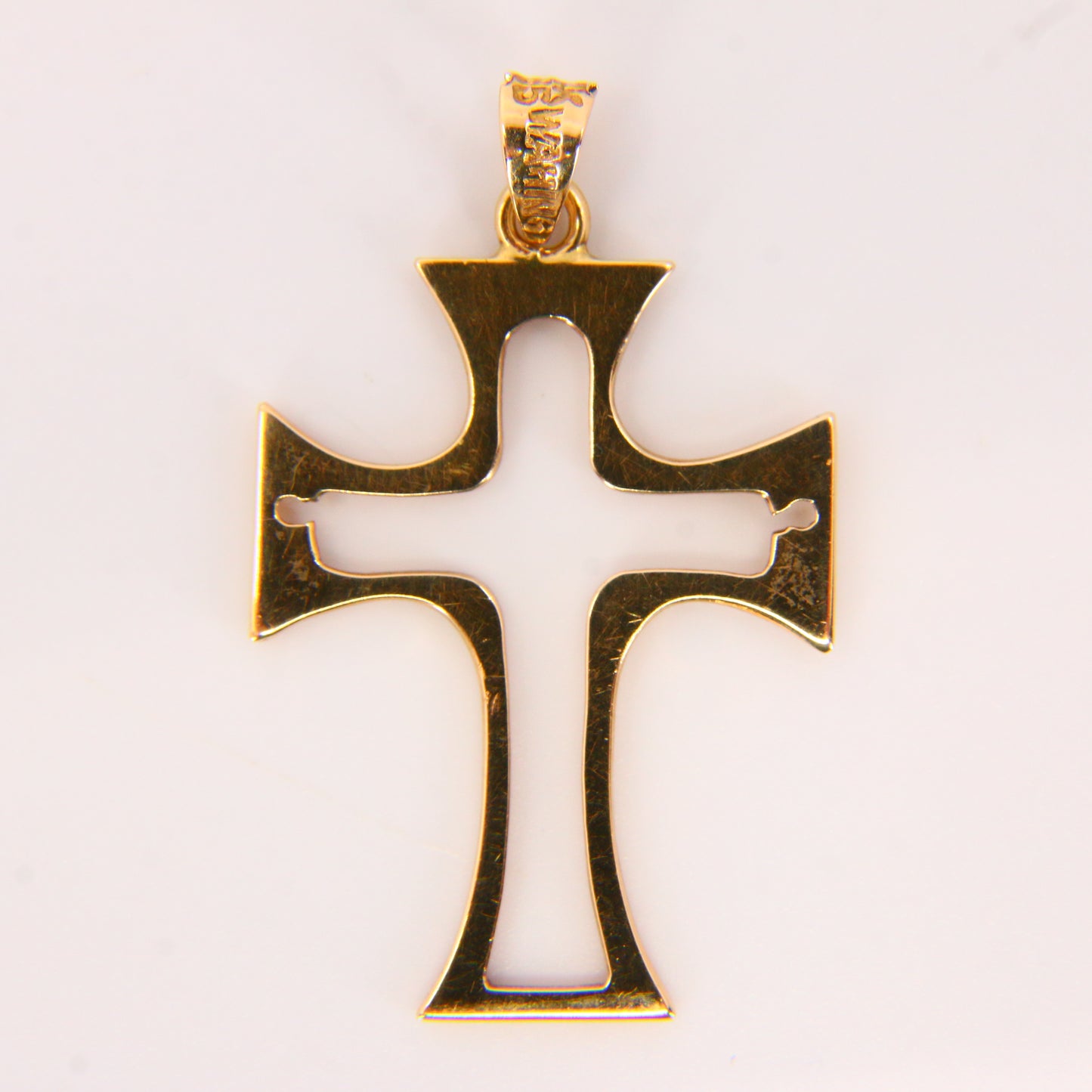 Vintage 14K Gold Cross Pendant Yellow Gold 14 Carat Cross Charm Gift