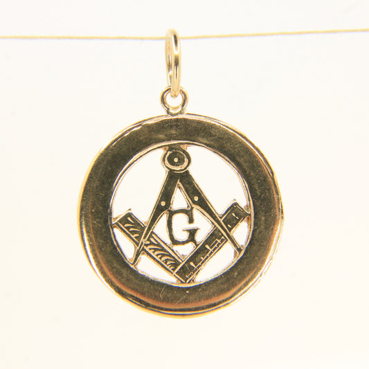 Vintage 9ct Gold Hallmarked Masonic Pendant Compass Square G Emblem Freemason