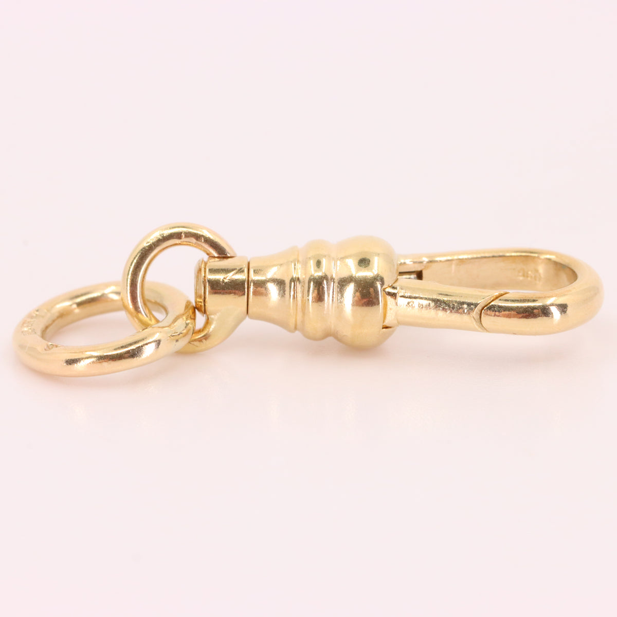 Antique 9ct Hallmarked Yellow Gold Swivel Dog Clip Clasp Jewellery Charm Holder
