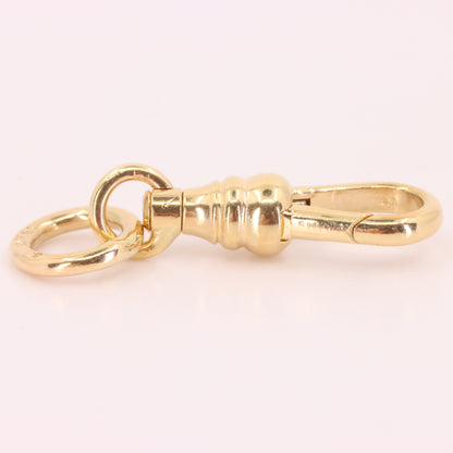 Antique 9ct Hallmarked Yellow Gold Swivel Dog Clip Clasp Jewellery Charm Holder