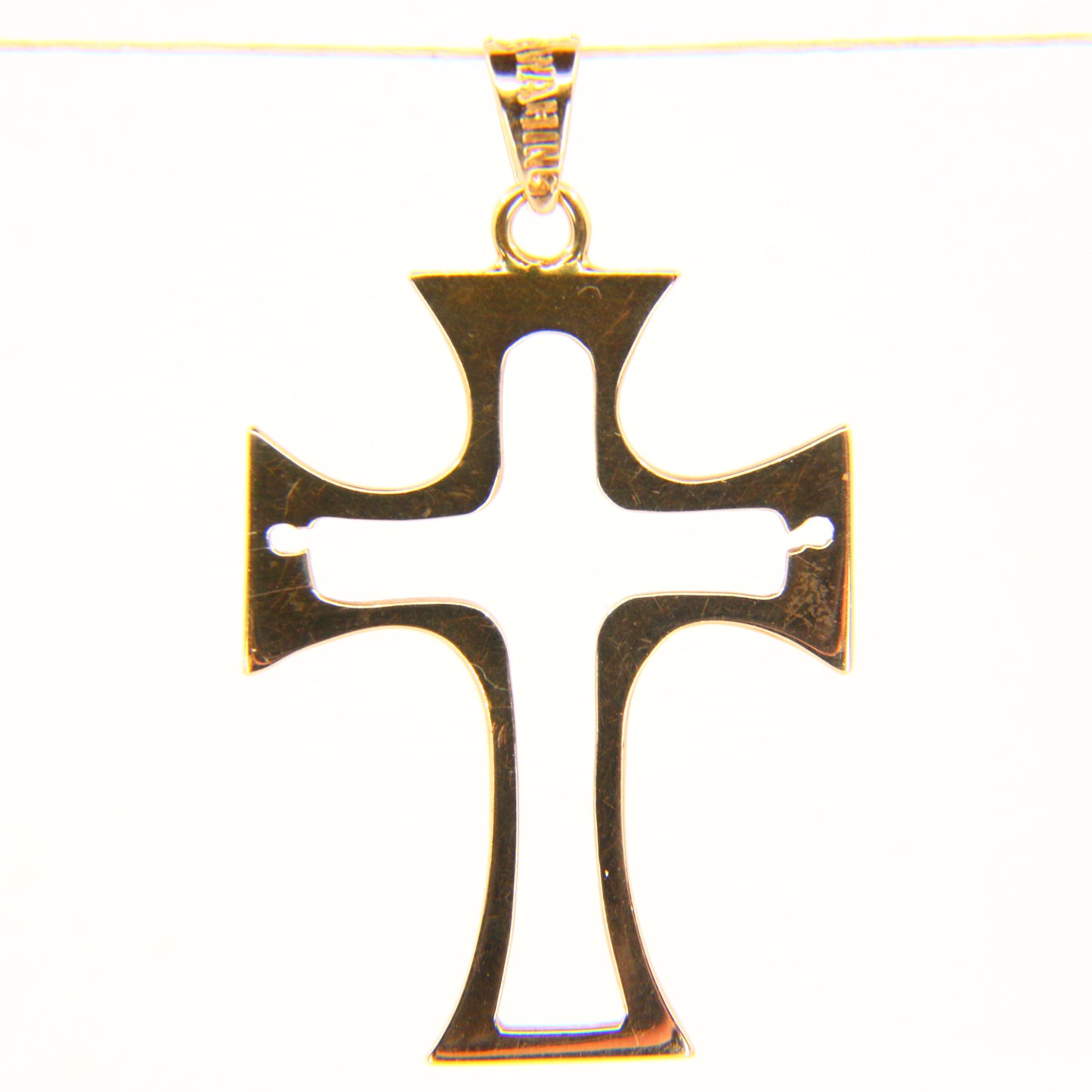 Vintage 14K Gold Cross Pendant Yellow Gold 14 Carat Cross Charm Gift