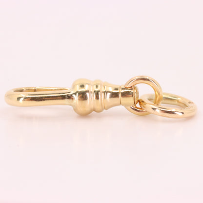 Antique 9ct Hallmarked Yellow Gold Swivel Dog Clip Clasp Jewellery Charm Holder