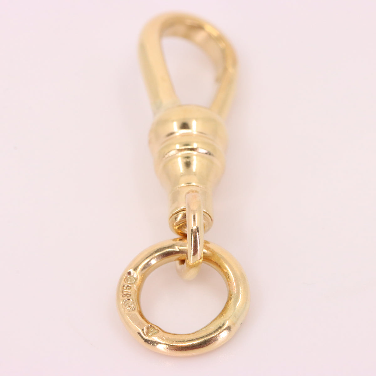 Antique 9ct Hallmarked Yellow Gold Swivel Dog Clip Clasp Jewellery Charm Holder