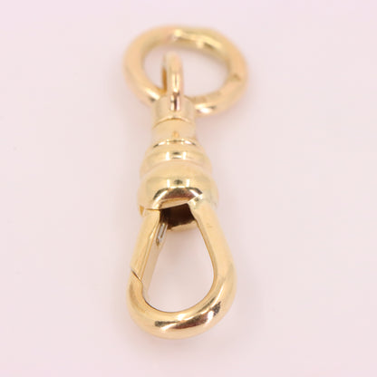 Antique 9ct Hallmarked Yellow Gold Swivel Dog Clip Clasp Jewellery Charm Holder