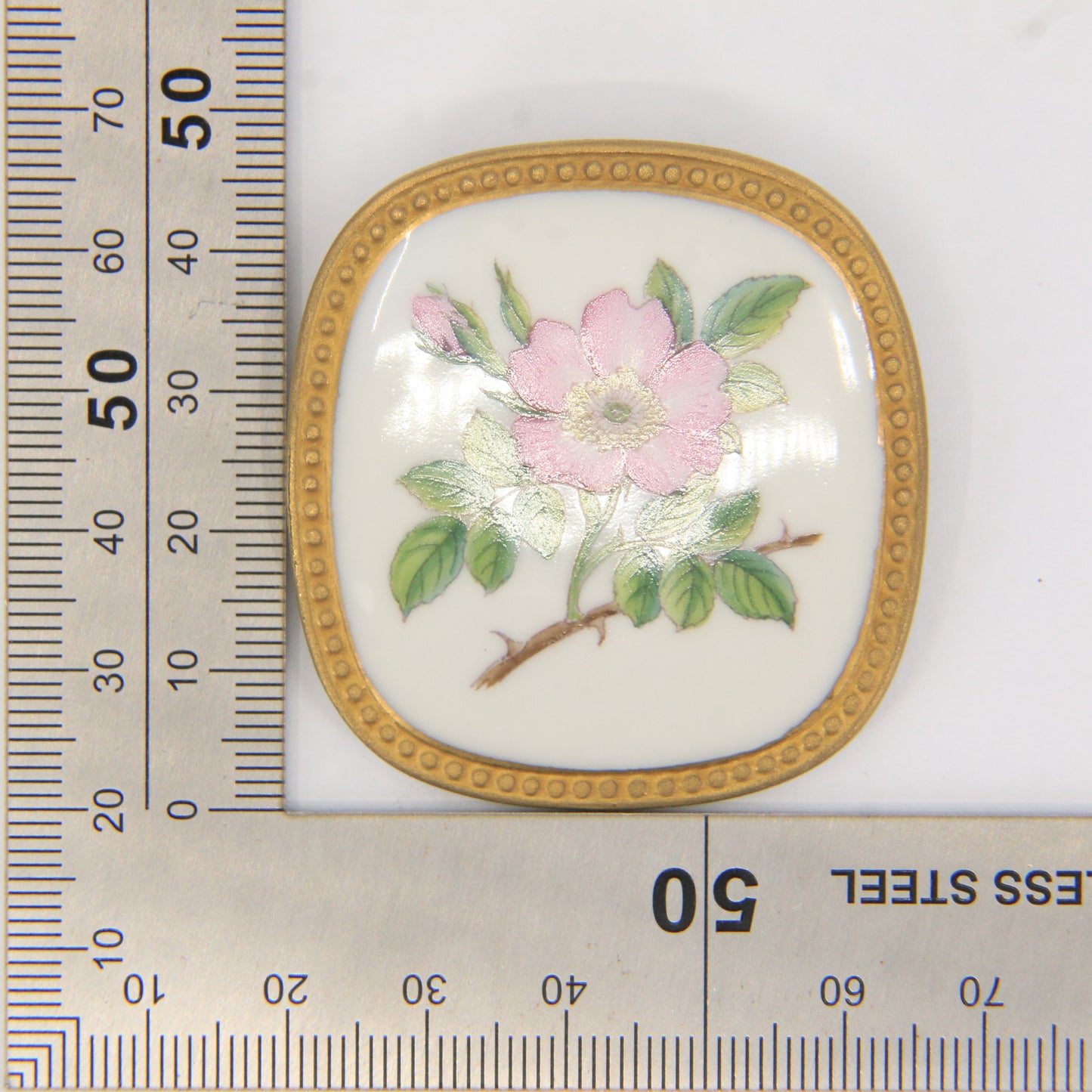 Vintage Georg Jensen Royal Copenhagen Flora Danica Wild Rose Silver Brooch Pendant