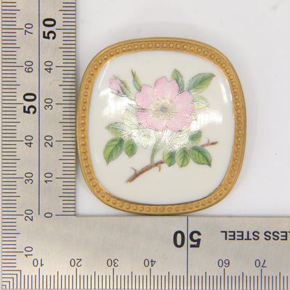 Vintage Georg Jensen Royal Copenhagen Flora Danica Wild Rose Silver Brooch Pendant