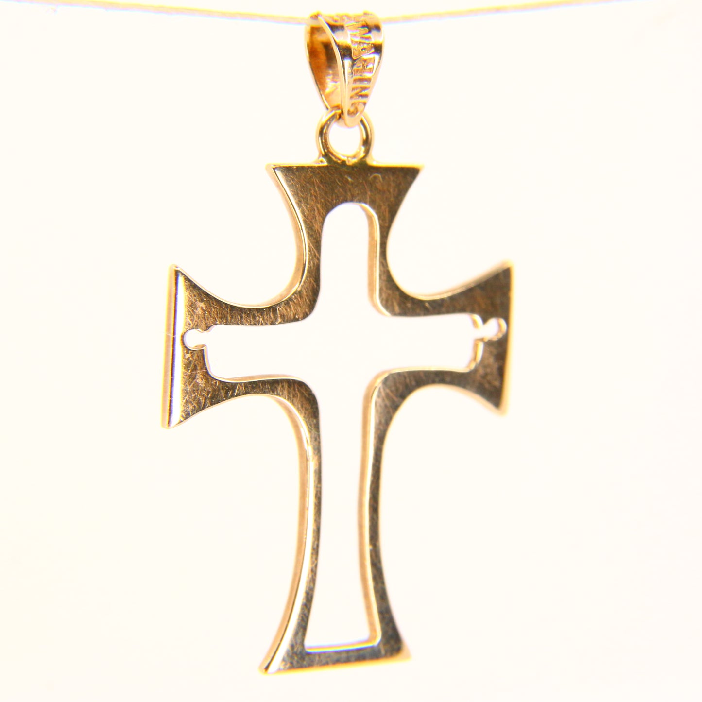 Vintage 14K Gold Cross Pendant Yellow Gold 14 Carat Cross Charm Gift