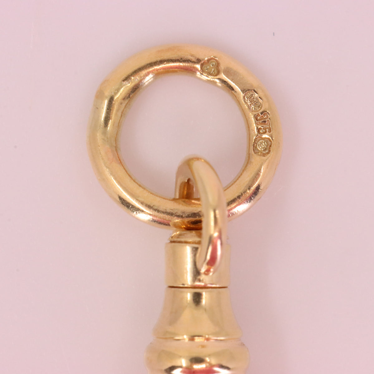 Antique 9ct Hallmarked Yellow Gold Swivel Dog Clip Clasp Jewellery Charm Holder