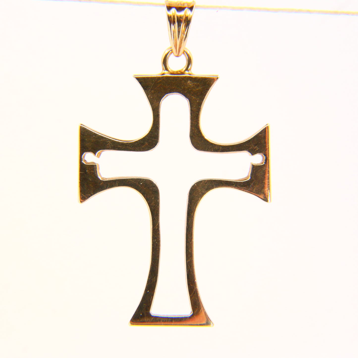 Vintage 14K Gold Cross Pendant Yellow Gold 14 Carat Cross Charm Gift