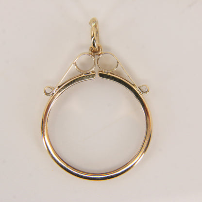 Vintage 9ct Hallmarked Gold Full Sovereign Coin Holder Pendant