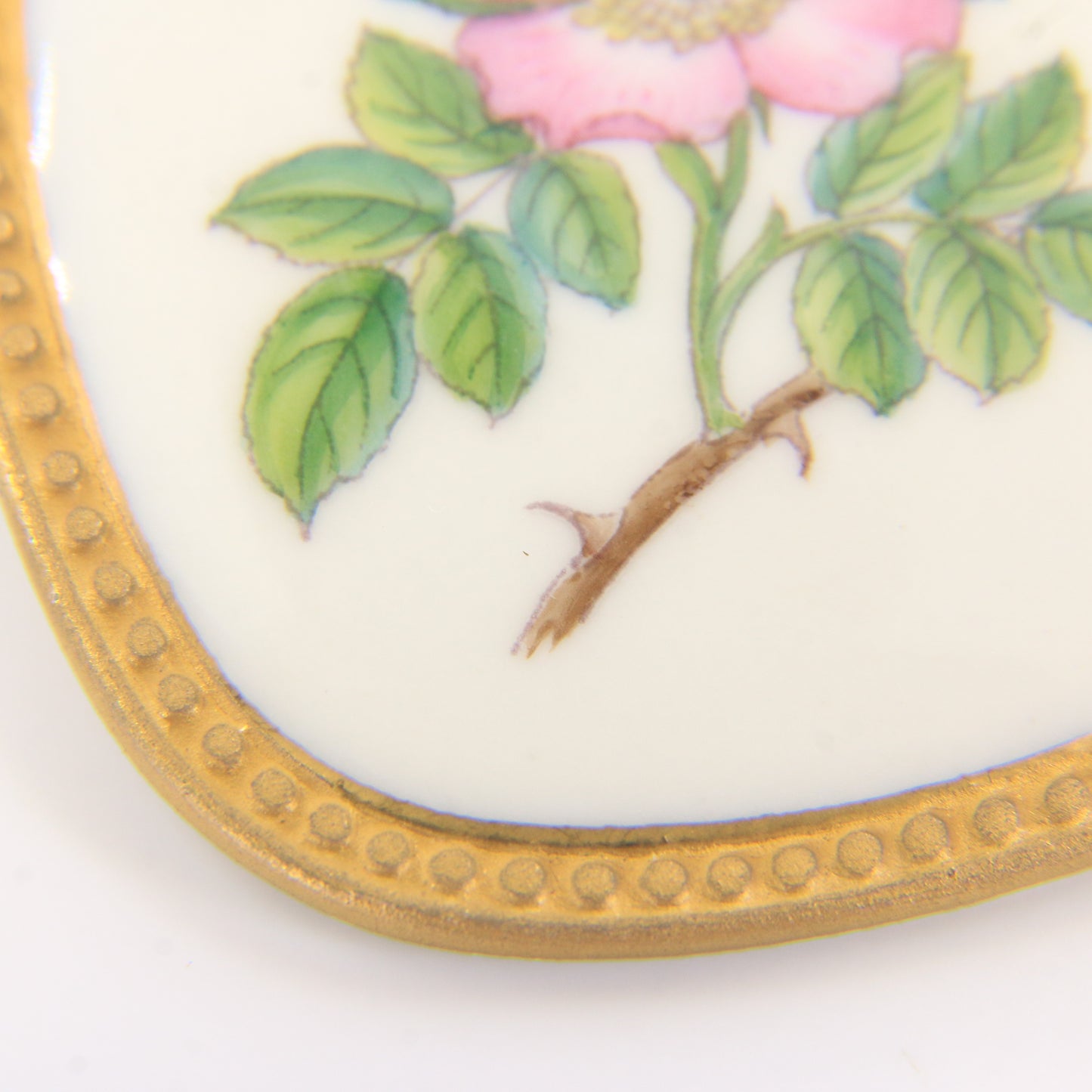 Vintage Georg Jensen Royal Copenhagen Flora Danica Wild Rose Silver Brooch Pendant
